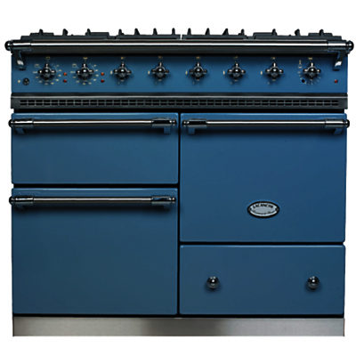 Lacanche Macon LG1053GE Dual Fuel Range Cooker, Prussian Blue / Chrome Trim